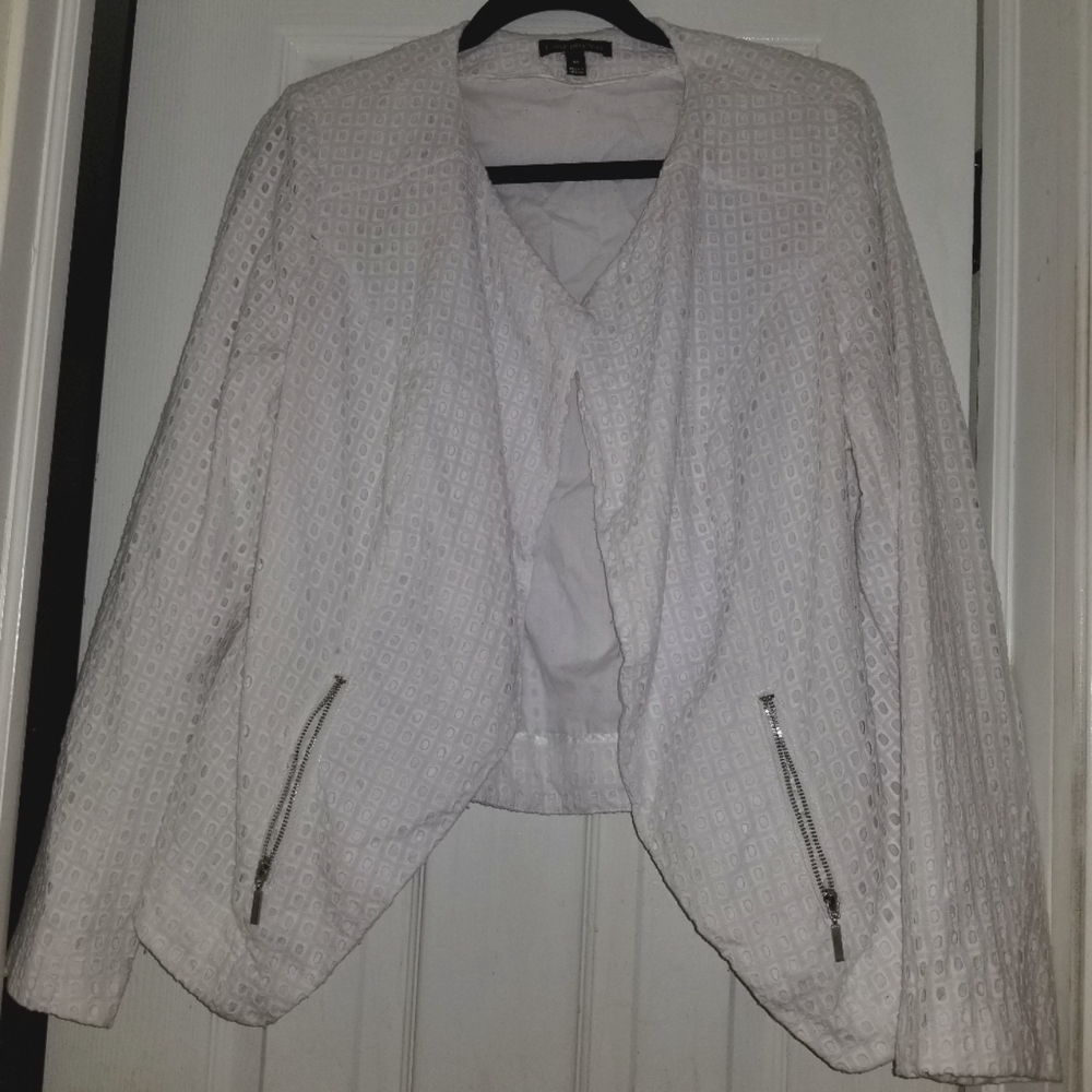 Lane Bryant White Moto Blazer